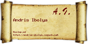 Andris Ibolya névjegykártya