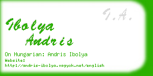 ibolya andris business card